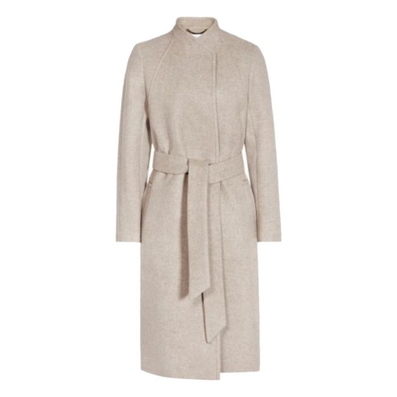 Reiss Jackets & Blazers - New REISS Elias Oatmeal Beige Belted Wool Coat